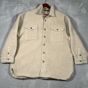 Polo Ralph Lauren Fleece Shirt Jacket Womens XL High Pile Sherpa Oversized Teddy